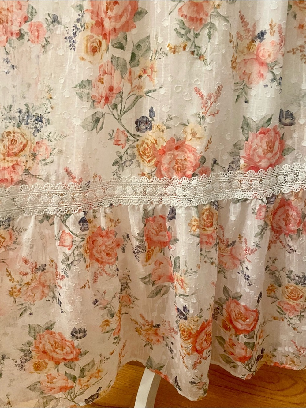 By The River Secret Rose Garden Midi Floral Tiered Sun Dress Size Medium - Picture 8 of 13